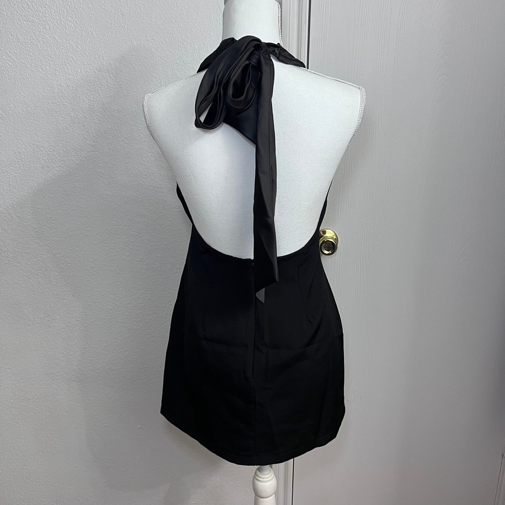 NWT Lulus Perfected Finesse Black Cowl Halter A-Line Mini Dress Size Small - Picture 10 of 10